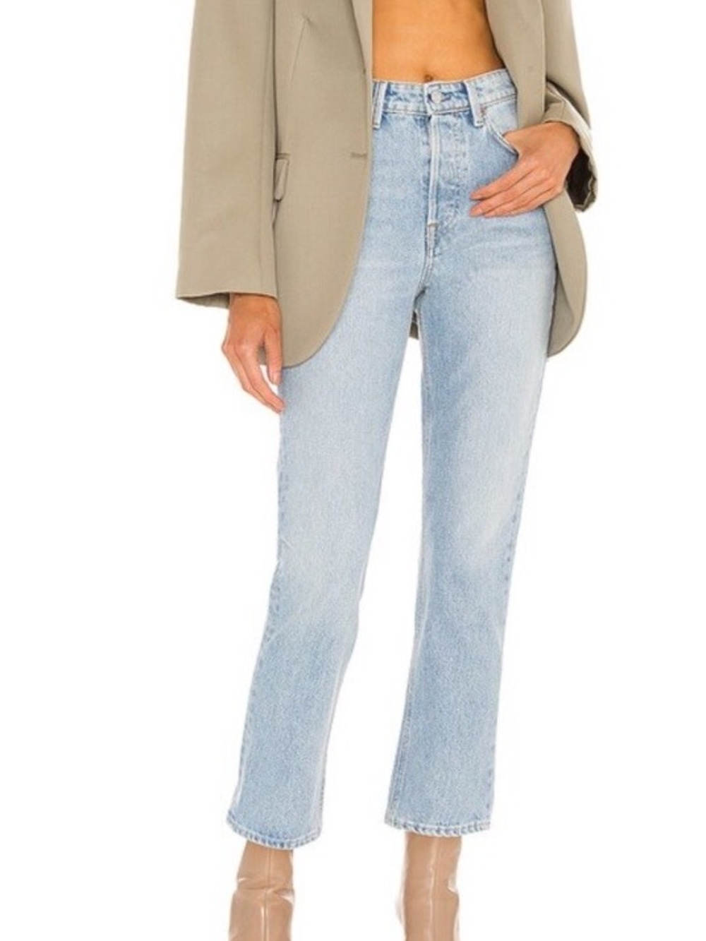 GRLFRND Karolina High Rise Straight Crop Jeans in Ventura